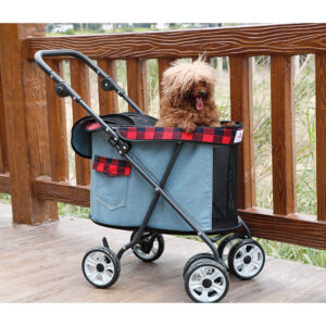 Outdoor Travel Pet Dog Carrier Stroller Foldable Pet Trolley Carriage