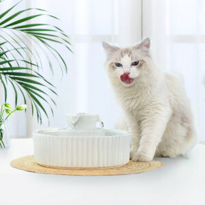 Alternative view of Ceramic Pet Drinking Fountain Puppy Cat Feeding Water Dispenser With Filters