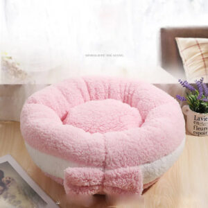 Alternative view of Round Cat Beds House Soft Round Bow Pet Dog Bed
